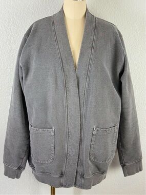 Standard Issue Clothing Mens 100% Cotton Open-Front French Terry Cardigan